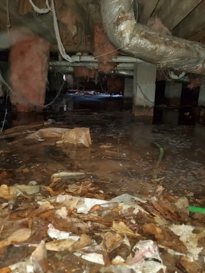 Crawl space flood assessment for Commercial Water Damage Restoration in Westbrook