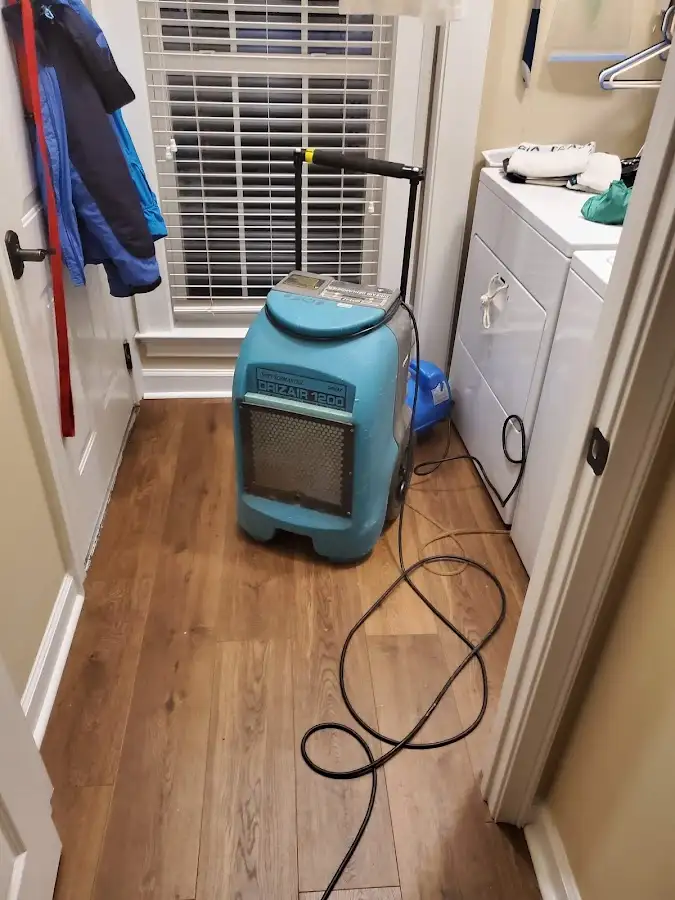 Commercial dehumidifier deployed for Flood Damage Cleanup in Westbrook