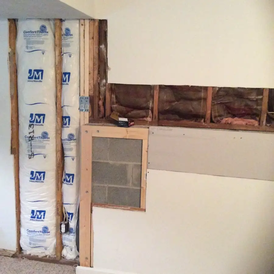 Wall insulation replacement during Contents Cleaning & Restoration in Westbrook